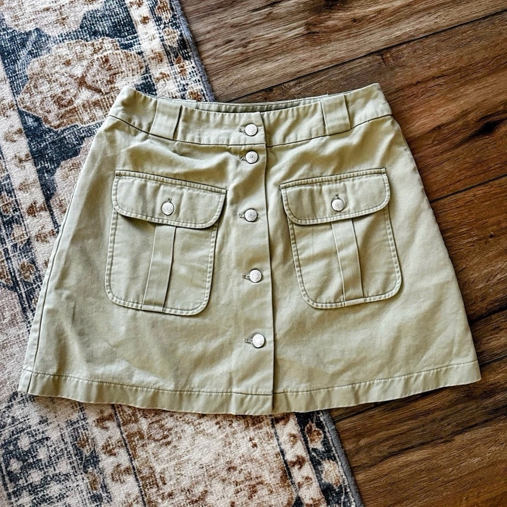 Vintage GAP 90s Classic Khaki Button Front Cargo Skirt